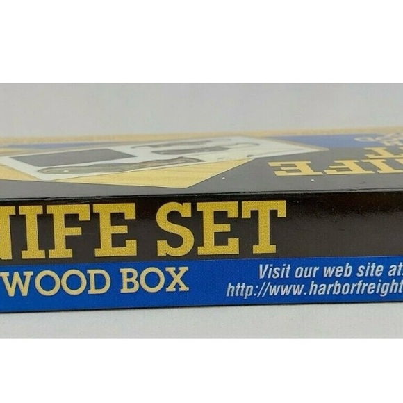 3 Piece Knife Set with Wood Box Stainless Steel Blades Pakkawood Handles NIB - Picture 6 of 7